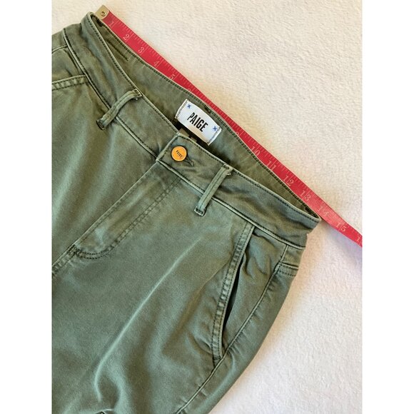 PAIGE Joile Twill Slim Straight-Leg Ankle Pant Ivy Green size 28 - Picture 5 of 7